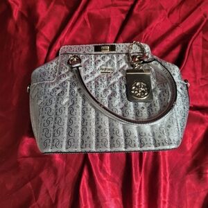 SILVER WITH  Guess Malena satchel color silver.  Pre-owned  never used